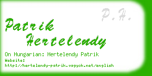 patrik hertelendy business card